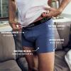imageGildan Mens Underwear Cotton Stretch Boxer Briefs MultipackHthr Dark GreyHthr NavyShapesBlue 5pack  Regular Leg