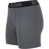 imageGildan Mens Underwear Cotton Stretch Boxer Briefs MultipackHthr Dark GreyHthr NavyShapesBlue 5pack  Regular Leg