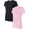 imageGildan Womens Heavy Cotton TShirt Style G5000L 2Pack1 Black  1 Light Pink