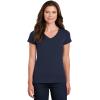 imageGildan Womens Heavy Cotton VNeck TShirt 2Pack1 Navy  1 Heliconia