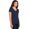 imageGildan Womens Heavy Cotton VNeck TShirt 2Pack1 Navy  1 Heliconia