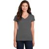 imageGildan Womens Heavy Cotton VNeck TShirt 2PackAzaleacharcoal