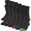 imageGildan Mens Polyester Half Cushion MidCrew Socks 12packAssorted