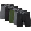 imageGildan Mens Underwear Cotton Stretch Boxer Briefs MultipackHeather Dark GreyBlack SootGreen Midnight 5pack  Regular Leg