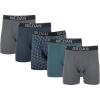 imageGildan Mens Underwear Cotton Stretch Boxer Briefs MultipackHthr Dark GreyHthr NavyShapesBlue 5pack  Regular Leg
