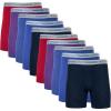 imageGildan mens Underwear Boxer Briefs MultipackCardinal RedStripeMetro BlueDotNavy 10pack  Classic Length