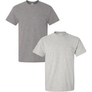 imageGildan Adult DryBlend Workwear TShirts with Pocket 2Pack1 Graphite Heather  1 Ash