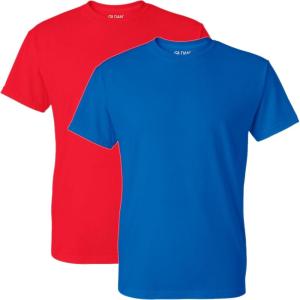 imageGildan Adult DryBlend Workwear TShirts with Pocket 2Pack1 Red  1 Royal