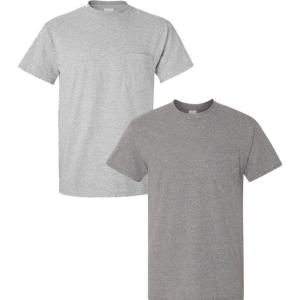imageGildan Adult DryBlend Workwear TShirts with Pocket 2Pack1 Sport Grey  1 Graphite Heather