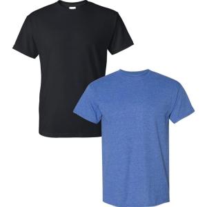 imageGildan Adult DryBlend Workwear TShirts with Pocket 2PackBlackHeather Sport Royal
