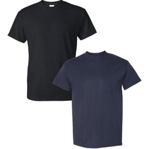 imageGildan Adult DryBlend Workwear TShirts with Pocket 2PackBlackSport Dark Navy