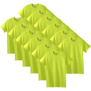 imageGildan Adult Heavy Cotton TShirt Style G5000 MultipackSafety Green 12pack