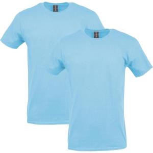 imageGildan Adult Softstyle Cotton TShirt Style G64000 MultipackLight Blue 2pack