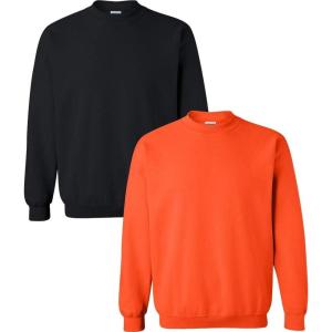 imageGildan Adult Softstyle Crewneck Sweatshirt Style GSF000Blackorange