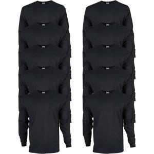 imageGildan Adult Ultra Cotton Long Sleeve TShirt Style G2400 MultipackBlack 10pack