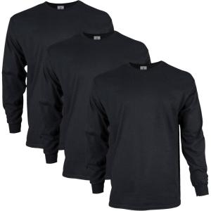 imageGildan Adult Ultra Cotton Long Sleeve TShirt Style G2400 MultipackBlack 3pack