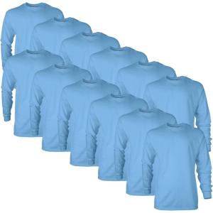 imageGildan Adult Ultra Cotton Long Sleeve TShirt Style G2400 MultipackCarolina Blue 12pack