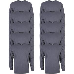 imageGildan Adult Ultra Cotton Long Sleeve TShirt Style G2400 MultipackDark Heather 10pack