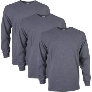 imageGildan Adult Ultra Cotton Long Sleeve TShirt Style G2400 MultipackDark Heather 3pack