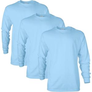 imageGildan Adult Ultra Cotton Long Sleeve TShirt Style G2400 MultipackLight Blue 3pack