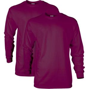 imageGildan Adult Ultra Cotton Long Sleeve TShirt Style G2400 MultipackMaroon 2pack