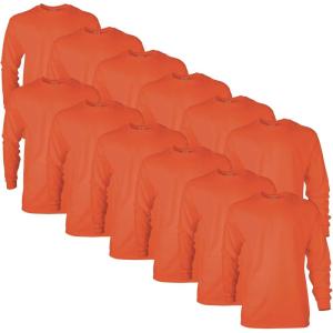 imageGildan Adult Ultra Cotton Long Sleeve TShirt Style G2400 MultipackOrange 12pack