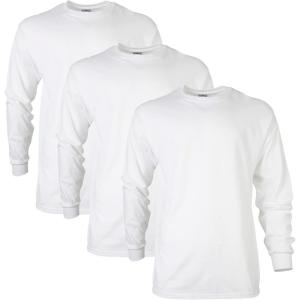 imageGildan Adult Ultra Cotton Long Sleeve TShirt Style G2400 MultipackWhite 3pack