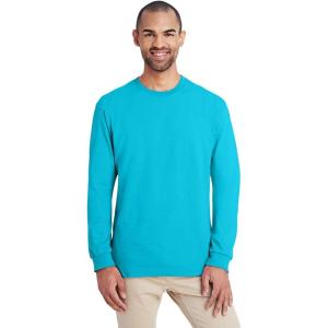 imageGildan Hammer Adult Long Sleeve TShirt 2Pack Style GH400Lagoon Blue