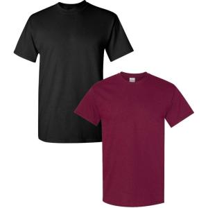 imageGildan Hammer Adult TShirt 2Pack Style GH0001 Black  1 Maroon