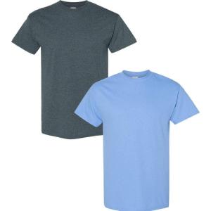 imageGildan Hammer Adult TShirt 2Pack Style GH0001 Dark Heather  1 Carolina Blue
