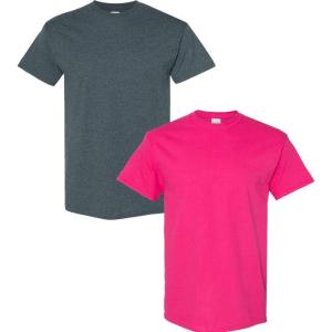 imageGildan Hammer Adult TShirt 2Pack Style GH0001 Dark Heather  1 Heliconia