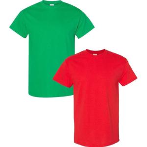 imageGildan Hammer Adult TShirt 2Pack Style GH0001 Irish Green  1 Red
