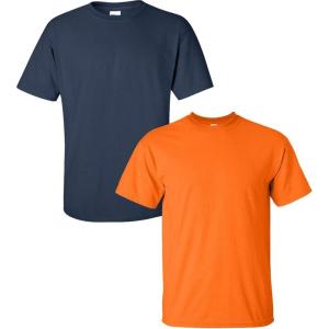 imageGildan Hammer Adult TShirt 2Pack Style GH0001 Navy  1 Safety Orange