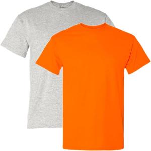 imageGildan Hammer Adult TShirt 2Pack Style GH000AshSafety Orange