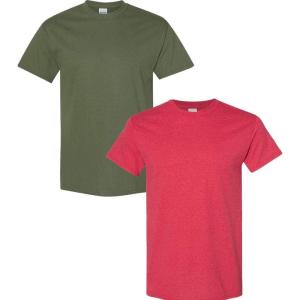imageGildan Hammer Adult TShirt 2Pack Style GH000Militaryheather Red
