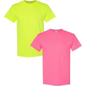 imageGildan Hammer Adult TShirt 2Pack Style GH000Safety Greensafety Pink
