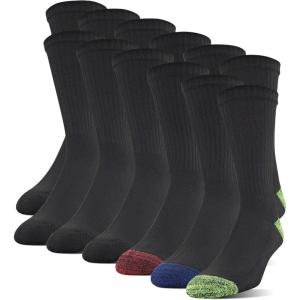 imageGildan Mens Polyester Half Cushion Crew Socks 12 PairsAssorted