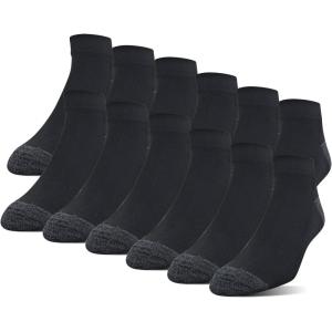 imageGildan Mens Polyester Half Cushion Low Cut Socks 12packBlack