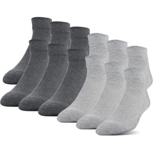 imageGildan Mens Polyester Half Cushion Low Cut Socks 12packGrey