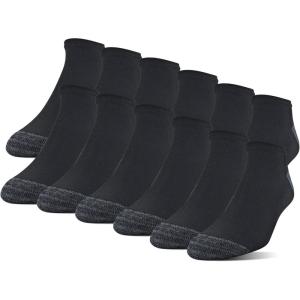 imageGildan Mens Polyester Half Cushion No Show Socks 12packBlack