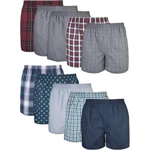 imageGildan Mens Underwear Boxers MultipackMixed RedBlue Assorted 10pack