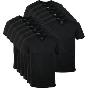 imageGildan Mens VNeck TShirts Multipack Style G1103Black 12pack
