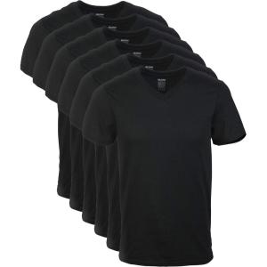 imageGildan Mens VNeck TShirts Multipack Style G1103Black 6pack
