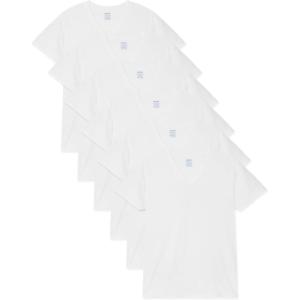 imageGildan Mens VNeck TShirts Multipack Style G1103White 6pack