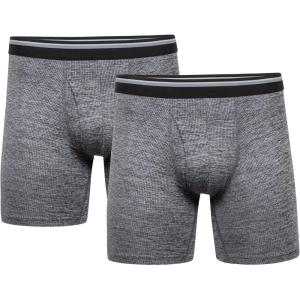 imageGildan Performance Mens Driftknit Modern Underwear 2PackCaviar Htr Boxer Brief
