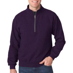 imageGildan Unisex Adult Fleece QuarterZip Cadet Collar Sweatshirt Style G18800Blackberry