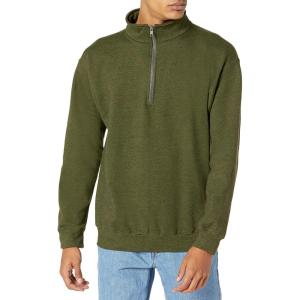 imageGildan Unisex Adult Fleece QuarterZip Cadet Collar Sweatshirt Style G18800Moss