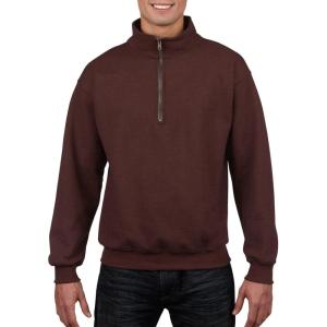imageGildan Unisex Adult Fleece QuarterZip Cadet Collar Sweatshirt Style G18800Russet