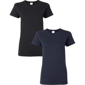 imageGildan Womens Heavy Cotton TShirt Style G5000L 2Pack1 Black  1 Navy