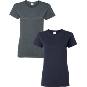 imageGildan Womens Heavy Cotton TShirt Style G5000L 2Pack1 Dark Heather  1 Navy